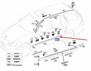 Молдинг двери задний левый E-CLASS 2004 S211 112.954 3.2L