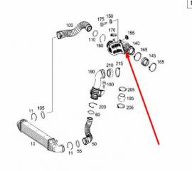 Патрубок интеркулера 2006 W211 271.941 1.8 k
