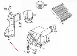 Воздухозаборник правый 2002 W208 111.982 2.3L