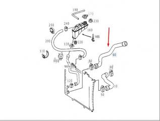 Патрубок радиатора двс E-CLASS 1998 W210 113.940 4.3L