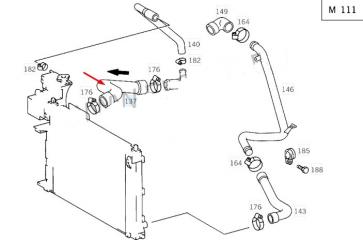 Патрубок V 1999 W638 111.980 2.3 L