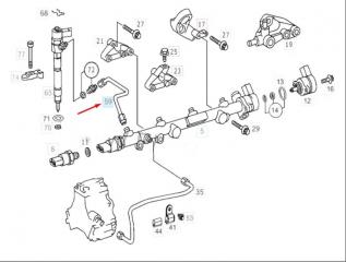 Трубка топливная V 2003 W638 611.980 2.2 CDI