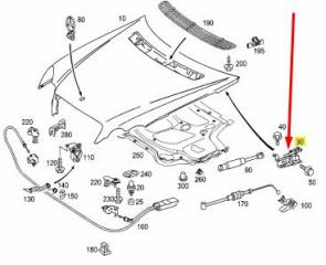 Петля капота левая C 2004 W203 271.948 1.8L