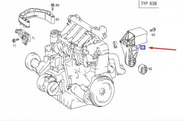 Кронштейн промежуточного вала V 2002 W638 611.980 2.2 CDI