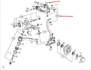 Рычаг подвески передний левый E 2007 W211 646.821 2.2 CDI