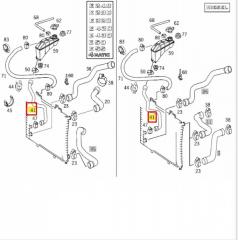 Патрубок радиатора двс E 1995 W210 104.995 3.2L