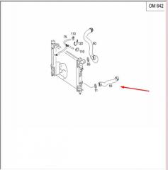 Патрубок радиатора двс C 2005 W203 642.910 3.0L