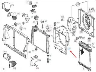 Кожух вентилятора E-CLASS 1995 W210 104.995 3.2L