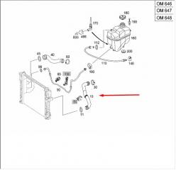 Патрубок радиатора двс левый E-CLASS 2005 W211 648.961 3.2 cdi