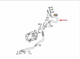 Трубка кондиционера C 2000 W203 111.955 2.0L
