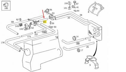 Патрубок системы охлаждения MERCEDES E-CLASS W124 602.912