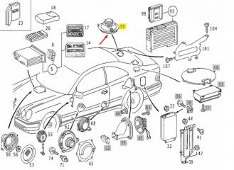 Динамик задний CLK-CLASS 1999 W208 111.975 2.3L