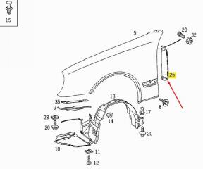 Пыльник крыла передний CLK-CLASS 1999 W208 111.975 2.3L