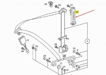 Механизм регулировки ремня безопасности CLK 2001 W208 111.982 2.3L