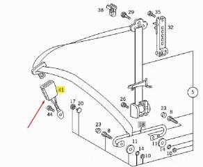 Замок ремня безопасности CLK 2001 W208 111.982 2.3L