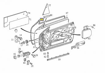 Уплотнитель двери левый CLK-CLASS 2000 W208 112.940 3.2L