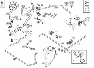 Патрубок системы охлаждения E 2000 W210 112.941 3.2L