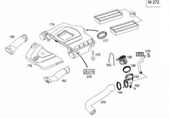 Трубка картерных газов C 2006 W203 272.920 2.5L