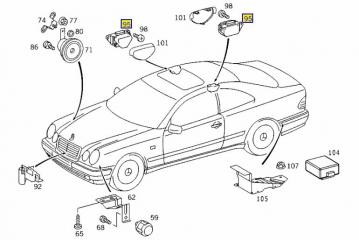 Датчик сигнализации CLK-CLASS 1998 W208 112.940 3.2L