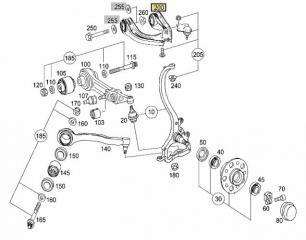 Рычаг передний правый E 2008 W211 646.821 2.2 CDI