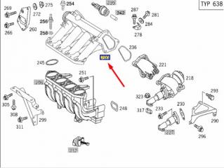 Коллектор впускной V 2002 W638 611.980 2.2 CDI