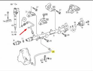 Трубка топливная V 2002 W638 611.980 2.2 CDI