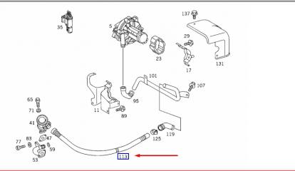 Патрубок V 2002 W638 104.900 2.8L