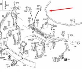 Уплотнитель капота E 2004 W211 112.913 2.6L