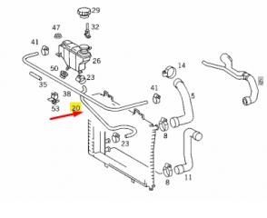 Патрубок системы охлаждения CLK-CLASS 1999 W208 111.945 2.0L