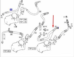 Шланг кондиционера E-CLASS 1999 W210 112.941 3.2L