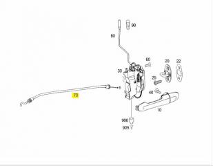 Трос замка двери передний правый V 2007 W639 272.978 3.5L