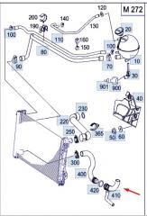 Шланг радиатора V 2007 W639 272.978 3.5L