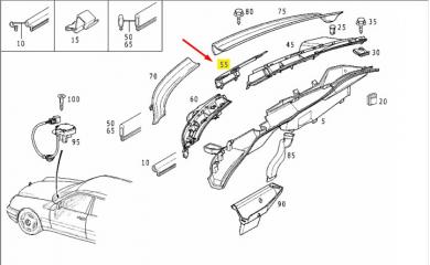 Накладка под лобовое стекло E 1999 W210 112.941 3.2L