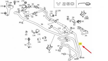 Патрубок системы охлаждения V 2000 W638 104.900 2.8L