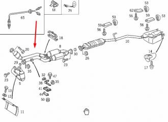 Глушитель правый CLK-CLASS W208 112.940 3.2L