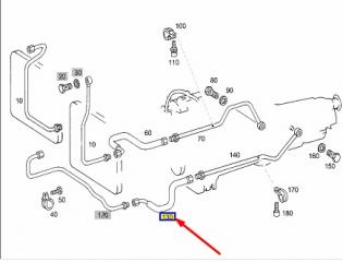 Трубка охлаждения акпп левая E-CLASS 1997 W210 112.941 3.2L