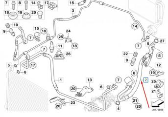 Трубка кондиционера BMW X1 E84 N46B20BD 2.0L