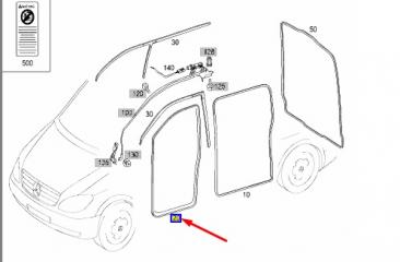 Уплотнительная резинка передняя V 2007 W639 112.976 3.7L