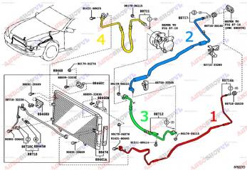 Трубки кондиционера CAMRY 09.2001 ACV30 2AZFE