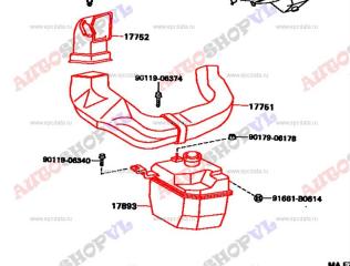 Воздуховод TOYOTA COROLLA CERES AE101 17753-15010 контрактная