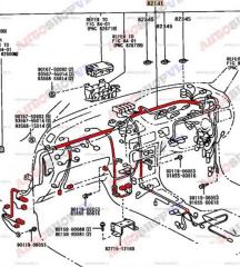 Проводка под торпеду TOYOTA COROLLA CERES 05.1993 - 05.1994 AE101 4AFE 82141-1E680 контрактная