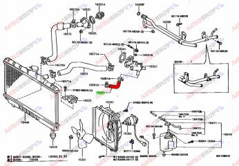 Патрубок системы охлаждения TOYOTA CAMRY SV40 4SFE