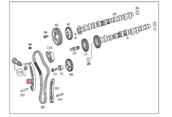Успокоитель цепи ГРМ ML-Class 2005 W163 612.963 2.7