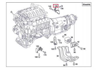 Кронштейн редуктора передний S-Class 2003 W220 112.975 3.7