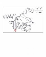 Трубка тормозная передняя левая ML-Class 2001 W163 612.963 2.7