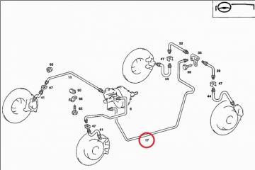 Трубка тормозная задняя W123