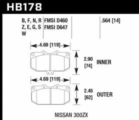 Тормозные колодки передние переднее Subaru Impreza 1996 - 2007 GC8 HB178F564 новая