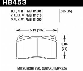 Тормозные колодки передние переднее Subaru Impreza 2000 - 2014 GDB HB453B585 новая