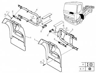 Брызговик передний левый Renault Midlum