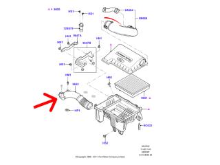 Патрубок воздушного фильтра Ford Transit TT9 2.2L Duratorq-TDCi (110PS)